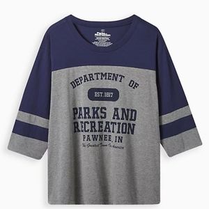 Torrid Parks and Recreation Pawnee jersey classic shirt nwt size 1